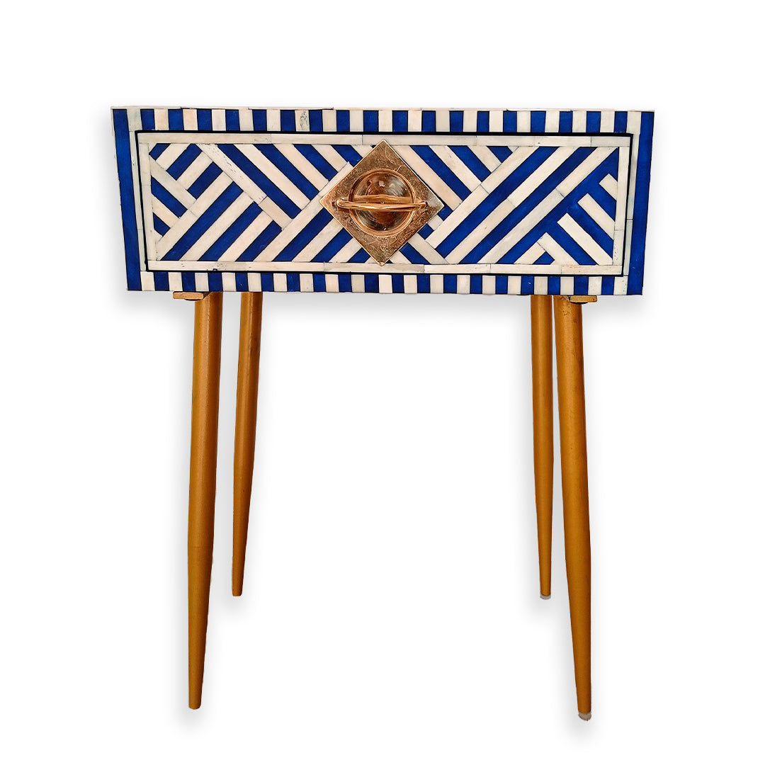 Personalized Bone Inlay Bedside Table Home Decor Purpose Attractive Design Beautifully Crafted Bedside Table/Indigo