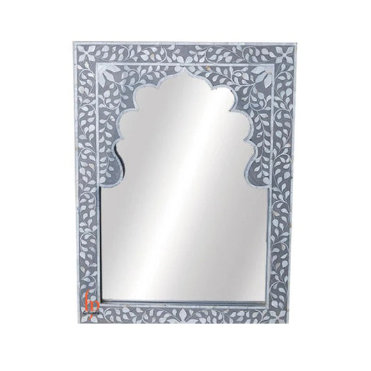 Handmade Mother Of Pearl Inlay Mirror Beautifully Crafted Floral Design Decorative Wall Mirror Frame Antique Vintage Look