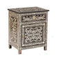 Personalized Handmade Bone Inlay Set Of 2 Bedside Tables Home Decor Furniture Attractive Floral Design Entrance Tables
