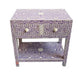Personalized Bone Inlay Beautiful Bedside Table 2 Drawer Shelf Beautifully Crafted Floral Design