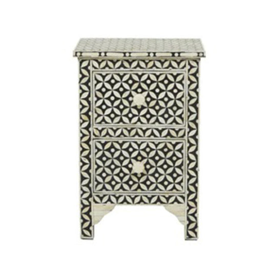 Personalized Bone Inlay Supreme Small Bedside Table Star Eye Design