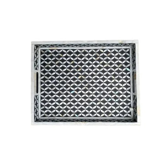 Customized Beautiful Mother Of Pearl Inlay Geometrical Serving Tray For Office & Home