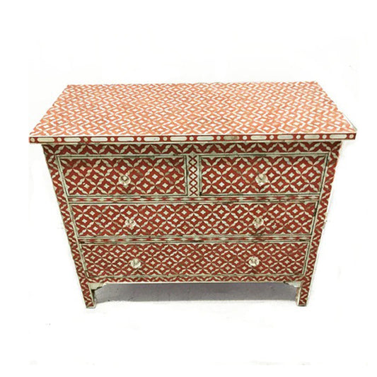 Handmade Mother Of Pearl 4 Chest Of Drawers Beautiful Geometric Design Inlay Furniture .