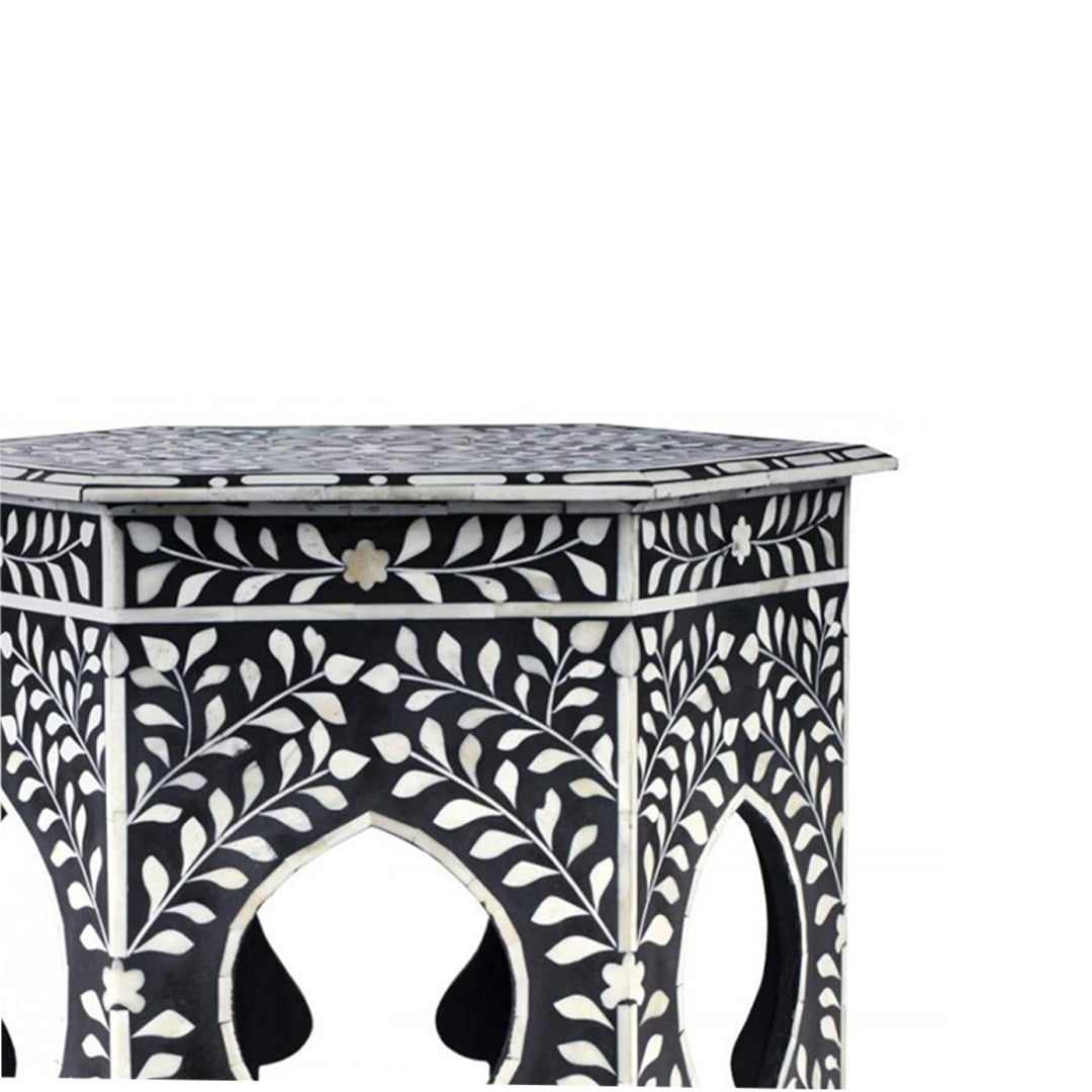 Handmade Bone Inlay Modern Antique Floral Design Stool Home Decor Furniture Beautifully Design Classic Vintage Furniture