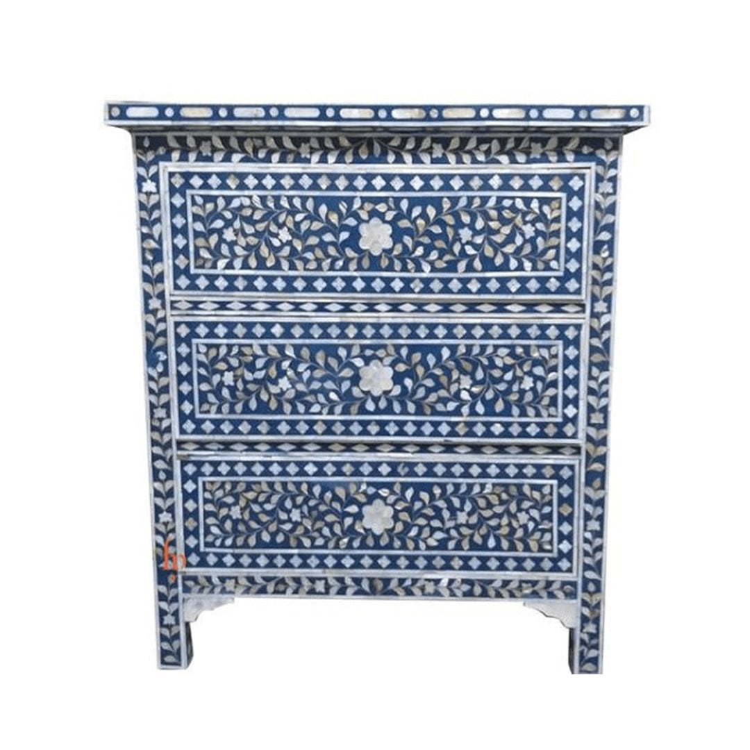 Personalized Mother Of Pearl Inlay Bedside Table Home Decor Purpose Attractive Design Beautifully Crafted Bedside Table