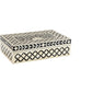 Personalized Bone Inlay Jewelry Box in Black Floral Design Trinket and Treasure Box Best Gift For Wife And Friends