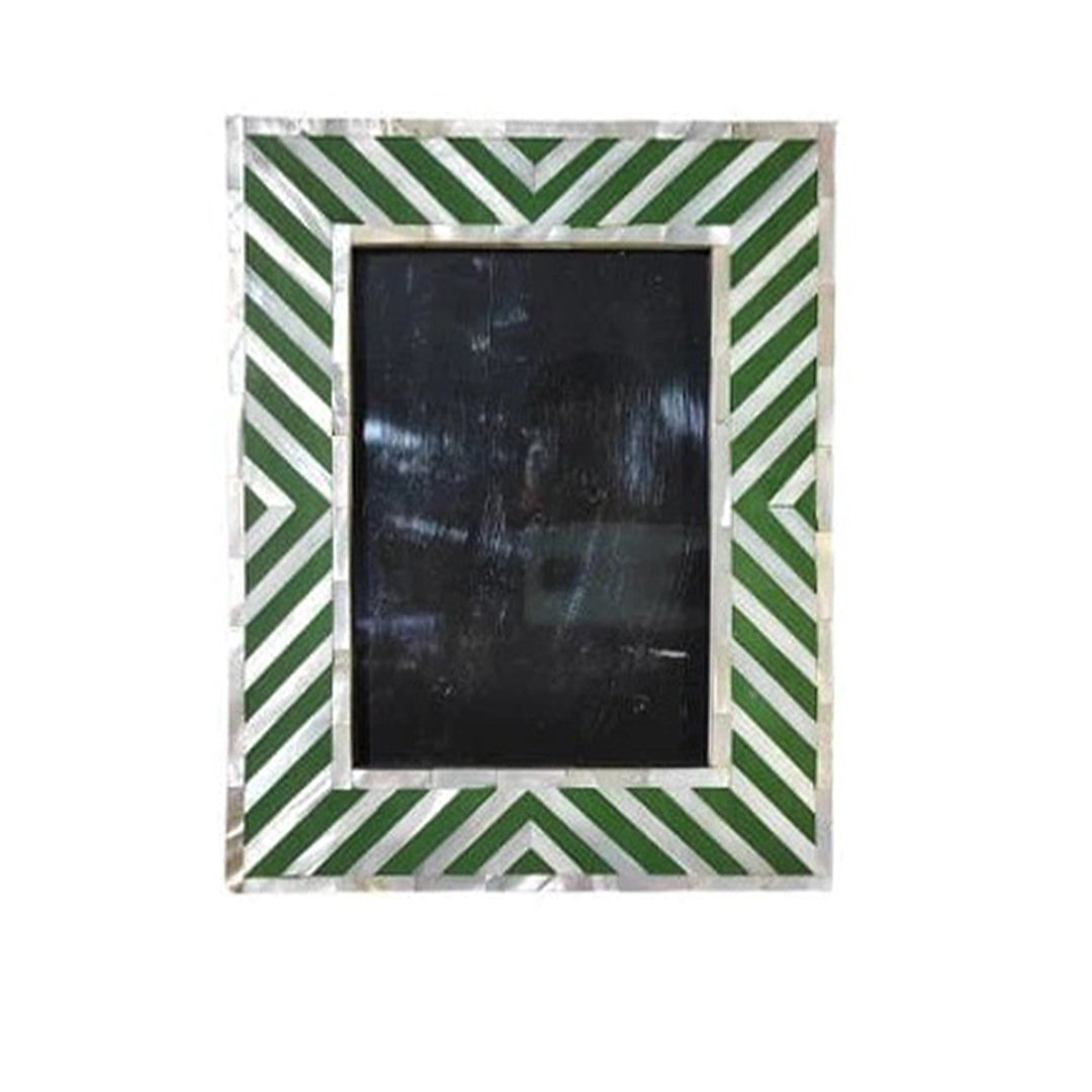 Customized Handmade Mother of Pearl Strip Pattern Photo Frame