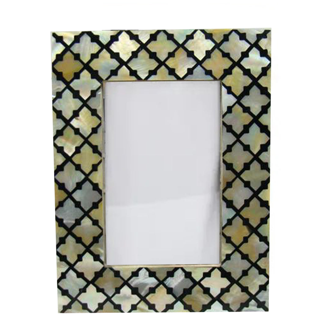 Handmade Customized Mother of Pearl Black Photo Frame