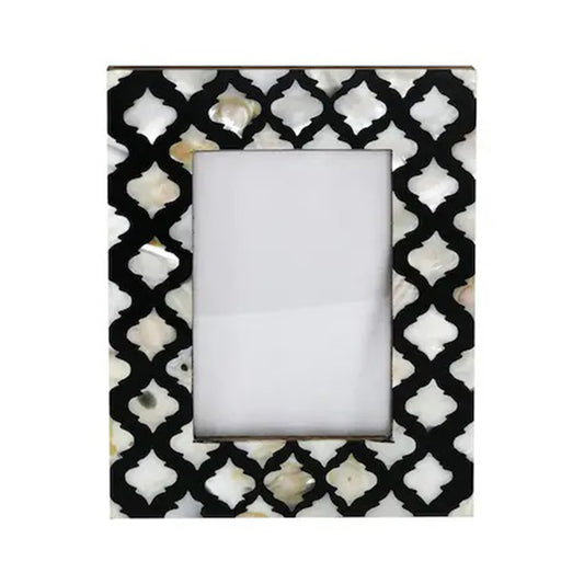 Handmade Customized Mother of Pearl Black Photo Frame