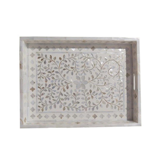 Handmade Customized Mother of Pearl Rectangle Serving Tray - Best Gift For Any Occasion