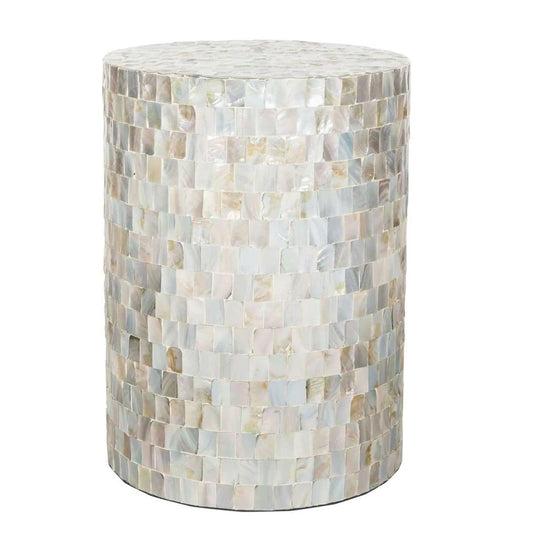 Handmade Customized Mother of Pearl Round Stool