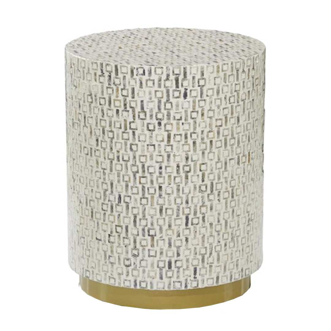 Handmade Customized Mother of Pearl Round Stool
