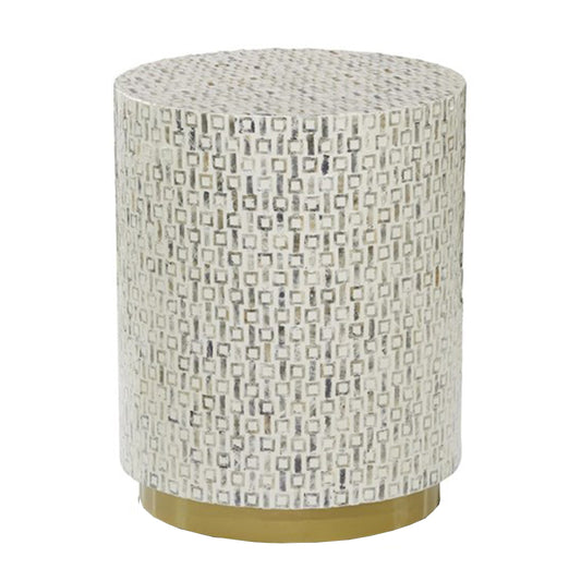 Handmade Customized Mother of Pearl Round Stool