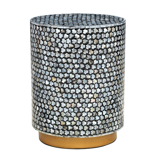 Handmade Customized Mother of Pearl Round Stool