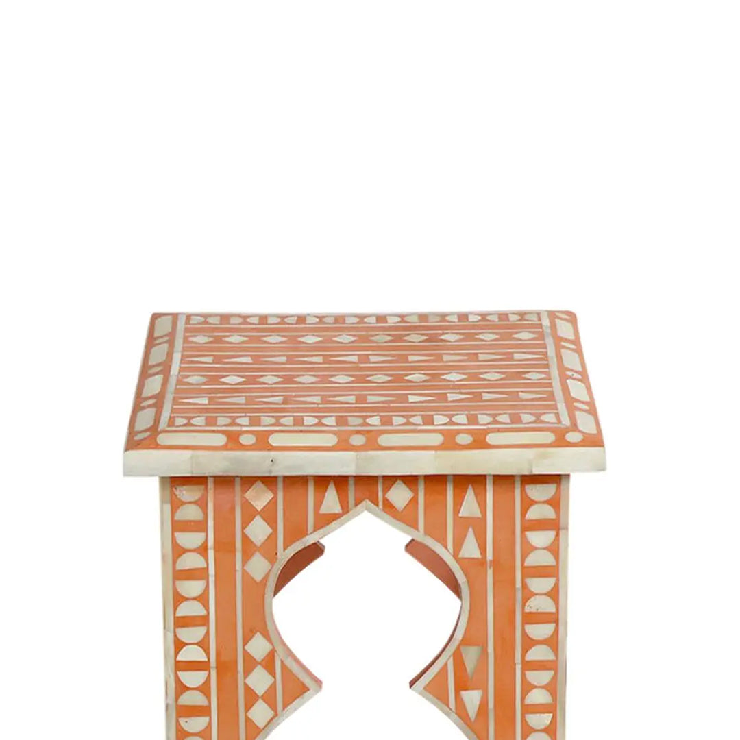 Handmade Bone Inlay Modern Antique Floral Design Stool Home Decor Furniture Beautifully Design Classic Vintage Furniture