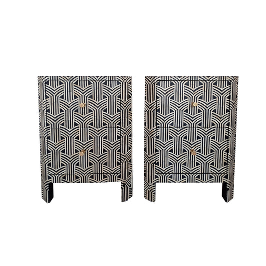 Personalized Handmade Midtown Inlay Nightstand Night Stand/Set Of 2 Bedside Tables