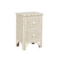 Personalized Bone Inlay Supreme Small Bedside Table Star Eye Design/Brown