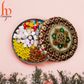Decorative Holiday Easter Round Steel Cookie Tin/ Meenakari Cookie Tin Set of 2