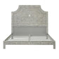 Handmade Bone Inlay King Size  Bed Frame with Headboard for Bedroom Decor