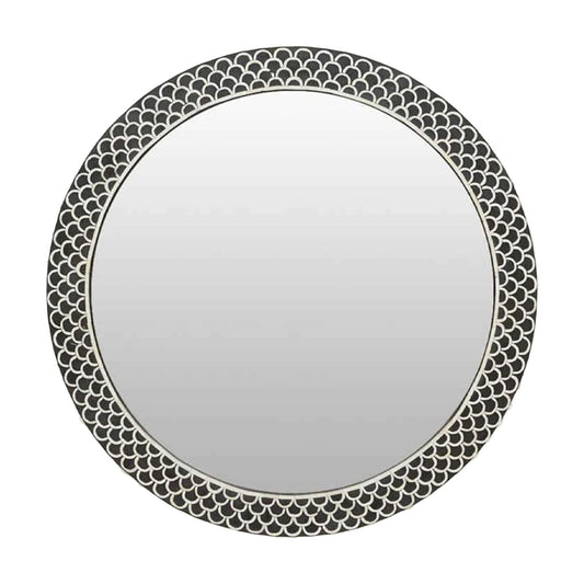 Handmade Customized Bone Inlay Round Mirror Frame