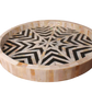 Handmade Customized Mother of Pearl Star Round Pattern Serving Tray Best Gift for Love Once
