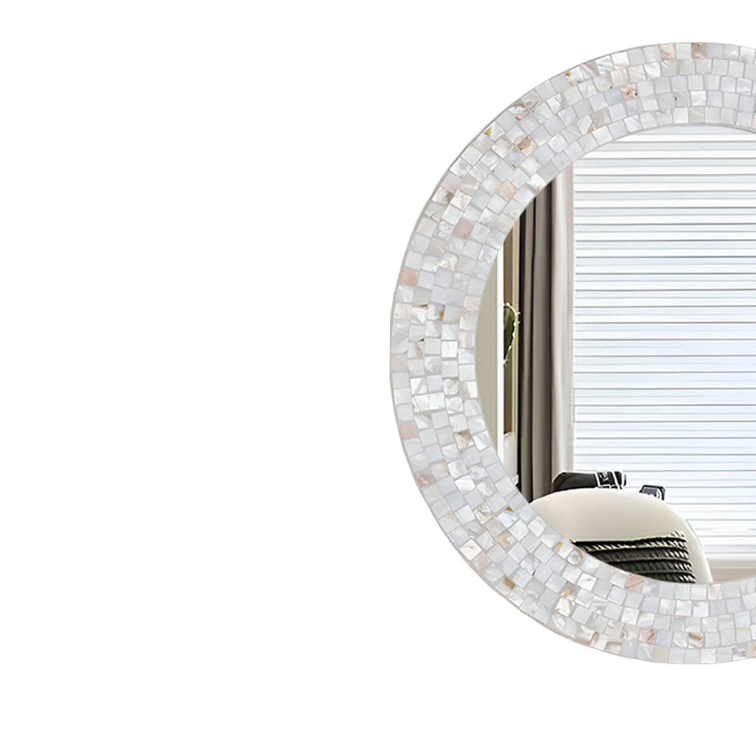 Handmade Mother Of Pearl Inlay Round Mirror Decorative Wall Mirror Frame