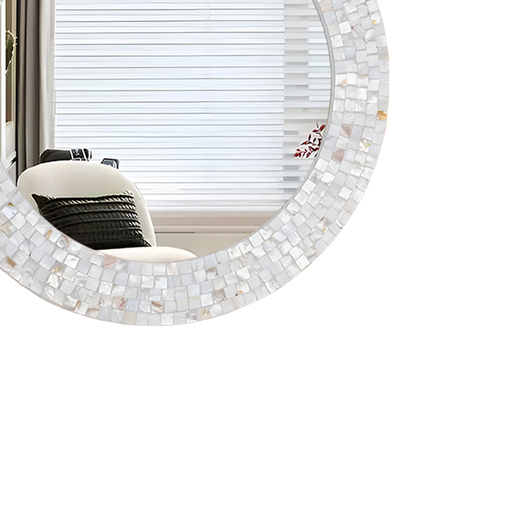 Handmade Mother Of Pearl Inlay Round Mirror Decorative Wall Mirror Frame