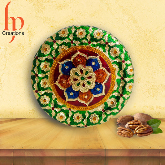Decorative Holiday Easter Round Steel Cookie Tin/  Meenakari Cookie Tin Set of 2
