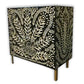 Handmade Bone Inlay Peacock Design Chest of 3 Drawers, Antique Bedroom/Living Room Storage Table