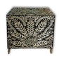 Handmade Bone Inlay Peacock Design Chest of 3 Drawers, Antique Bedroom/Living Room Storage Table
