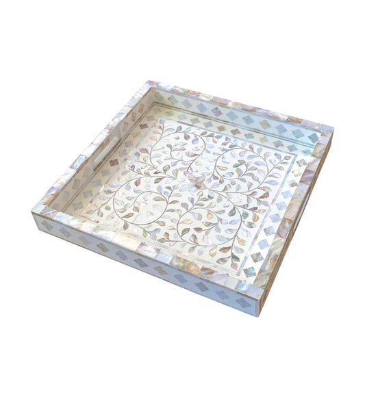 Handmade mother of pearl Tray Decorative Serving Tray Beautiful Kitchen Decor Tray Perfect Gift For Loved Once