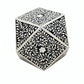 Bone Inlay Diamond Cut Stool In Floral Pattern