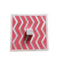Handmade Mother of Pearl Inlay Pink Colored Chevron Pattern Set of 4 Coasters