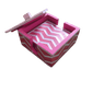Handmade Mother of Pearl Inlay Pink Colored Chevron Pattern Set of 4 Coasters