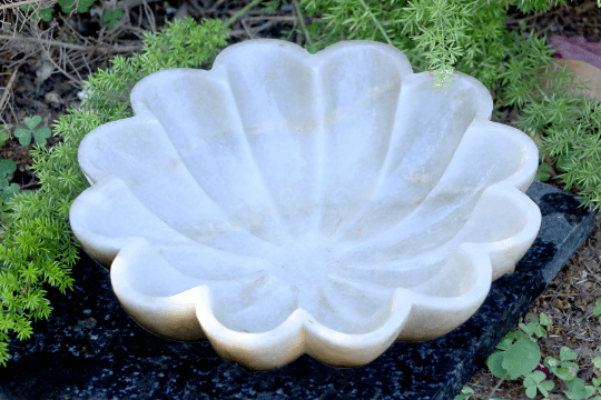 Festive Decor Decorative Marble Bowl Plate Hand Carved Household Multi-Utility Flower Shape Decorative Bowl Home Decor with Insurance