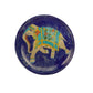 Beautiful Decorative Blue Pottery Elephant Print Wall Hanging Plate for Home Decor