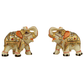 Beautiful Decorative Marble Stone Elephant with Meenakari Set of 2 for Home and Office Decor