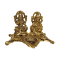 Beautiful Decorative Metal Lord Ganesh and Lakshmi Statue with Diya Stand for Home Decor