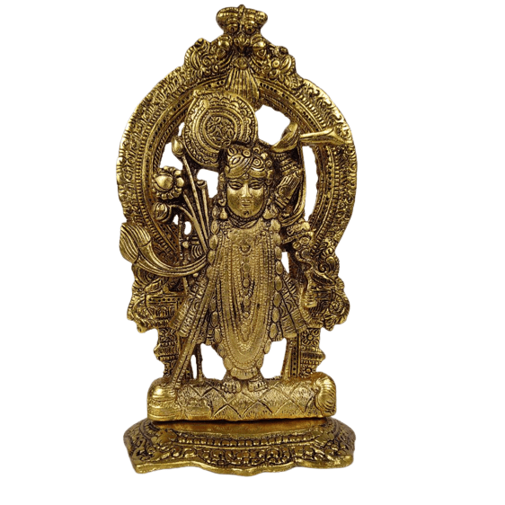 Beautiful Decorative Metal Lord Shrinath Statue for Home Decor