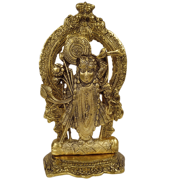 Beautiful Decorative Metal Lord Shrinath Statue for Home Decor