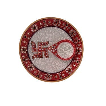 Beautiful Decorative Small Tilak Plate of Marble for Home Decor