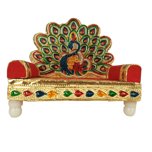 Beautiful Decorative Wooden Handcrafted with Meenakari Small SingHasan for Home Decor