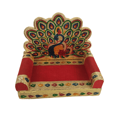 Beautiful Decorative Wooden Handcrafted with Meenakari Small SingHasan for Home Decor