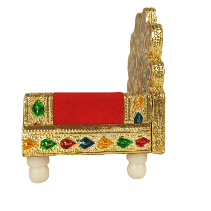 Beautiful Decorative Wooden Handcrafted with Meenakari Small SingHasan for Home Decor