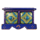Beautiful Decorative Wooden and Ceramic 2 Drawer Small Chest for Home and Office Decor