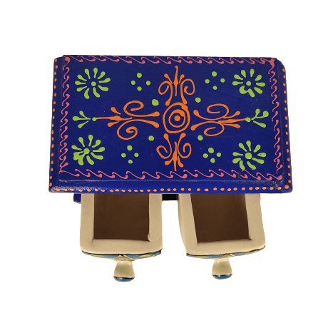 Beautiful Decorative Wooden and Ceramic 2 Drawer Small Chest for Home and Office Decor