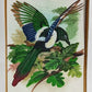 Handmade Bird Painting on Silk Fabric for Home and Office Decor