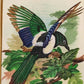 Handmade Bird Painting on Silk Fabric for Home and Office Decor