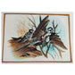 Handmade Bird Painting on Silk Fabric for Home and Office Decor