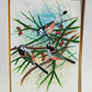Handmade Birds Painting on Silk Fabric for Home and Office Decor